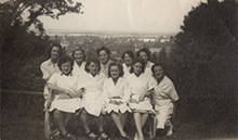 The Dining Room Staff with the Wraysbury Reservoirs behind