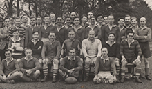 The 1947 Rugby team, coached by Mr Pacey