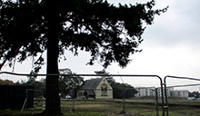 View of the preserved Chapel, and new Accommodation rising blocks behind